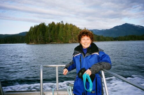 Jenny on a field trip on the west coast near Prince Rupert, B.C., 2006
