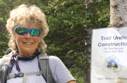 Jenny Feick on a Great Divide Trail Association work party in July 2018.
